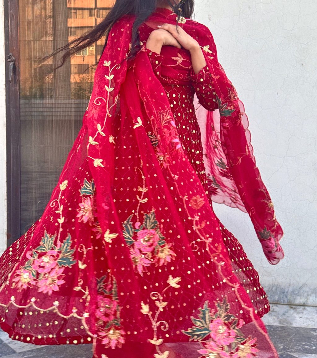 ZSJ - Red Bride Dupatta