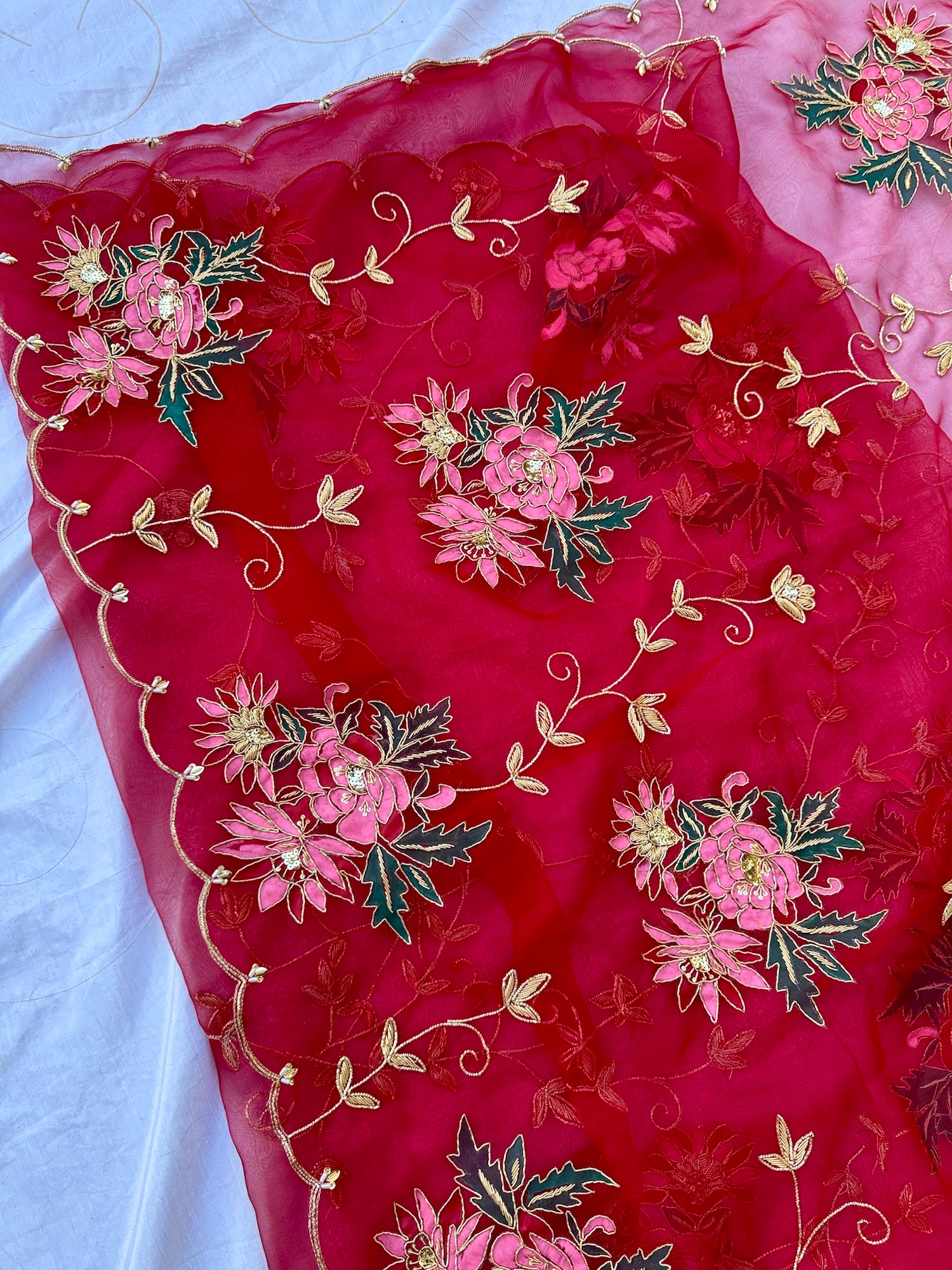 ZSJ - Red Bride Dupatta
