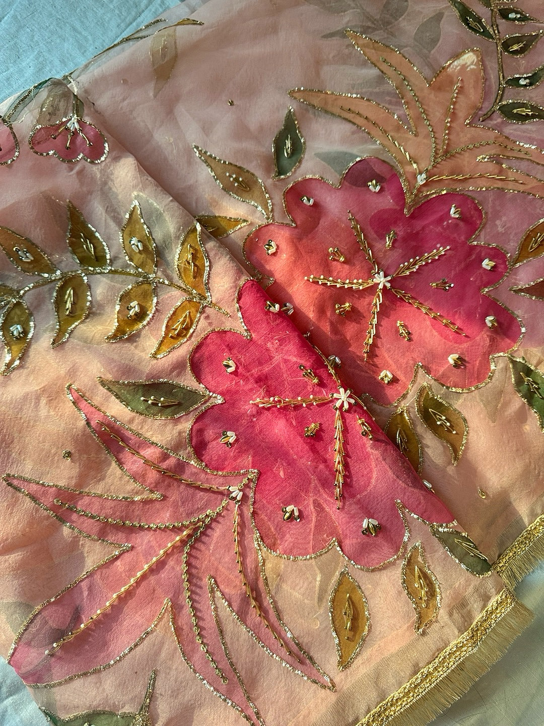 Dusty Pink - Embellished dupatta