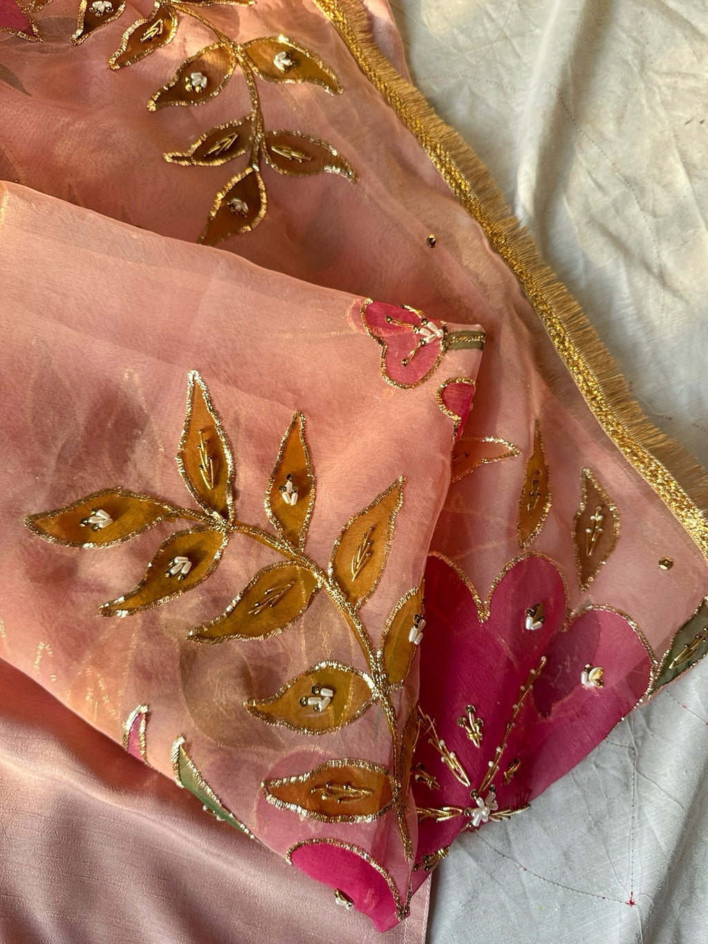 Dusty Pink - Embellished dupatta
