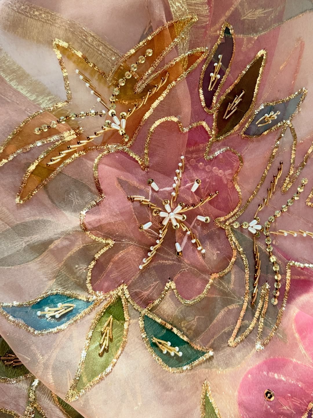 Dusty Pink - Embellished dupatta